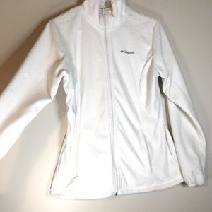 Columbia white fleece jacket zip up coat size M